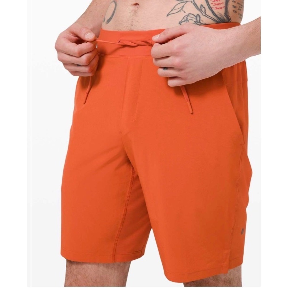 Lululemon Mens‎ THE Short 9 Inch Orange Training Gym Athletic Shorts Size L